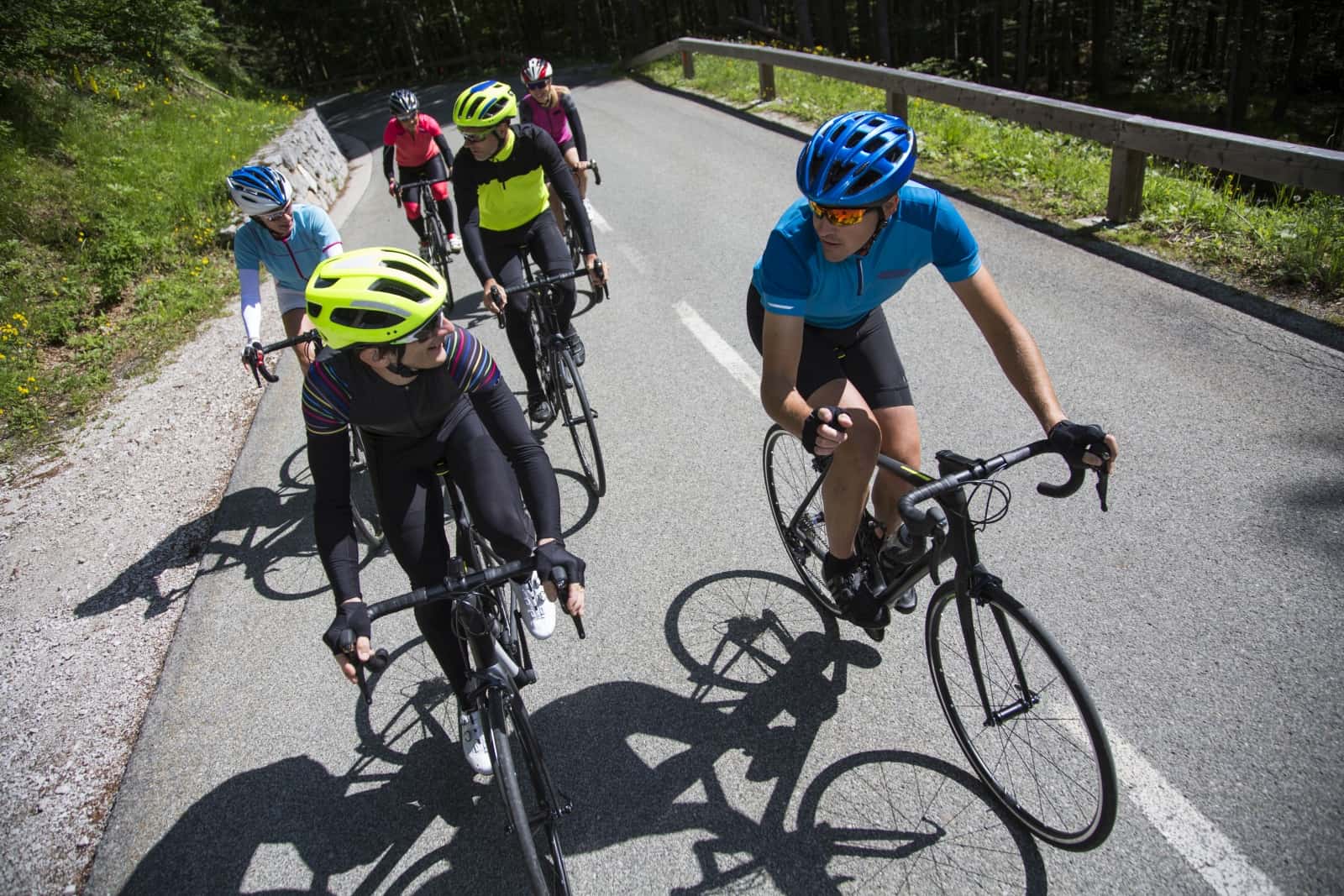 Group of cyclist riding in Slovenia. Road cycling marathon Franja biggest cycling event in Slovenia.