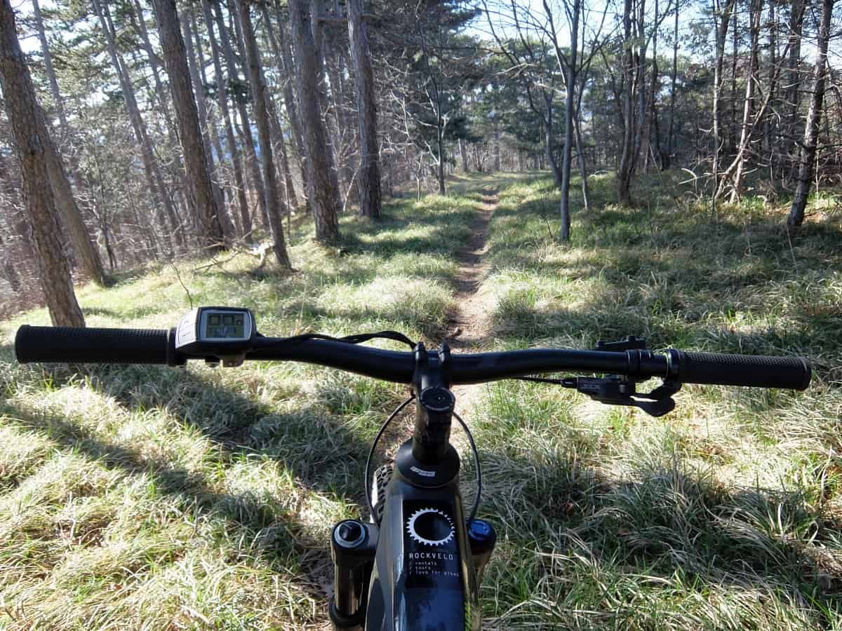First person view when riding E-bike. Photo by RockVelo rentals tours Slovenia